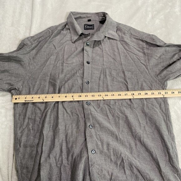 Vintage Gillio Button Up Long Sleeve Shirt Men’s Gray Fishscale Relaxed L - Picture 5 of 7